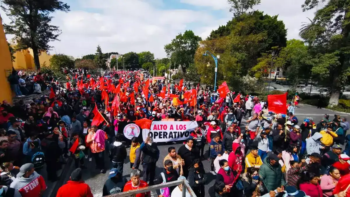 Antorcha Campesina marcha en Puebla contra la verificación