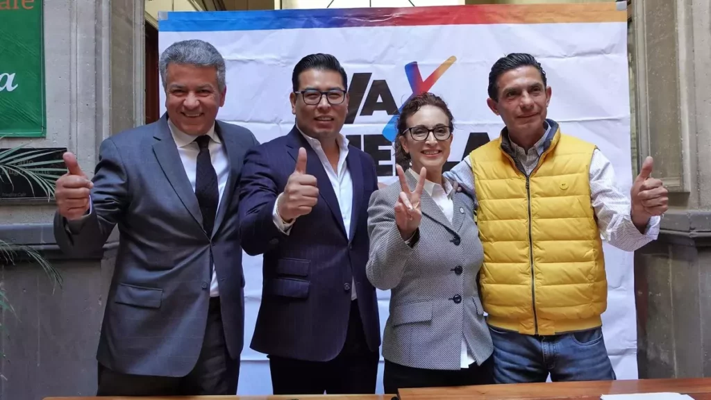 Los dirigentes del PAN, PRI, PRD y Movimiento Ciudadano en Puebla