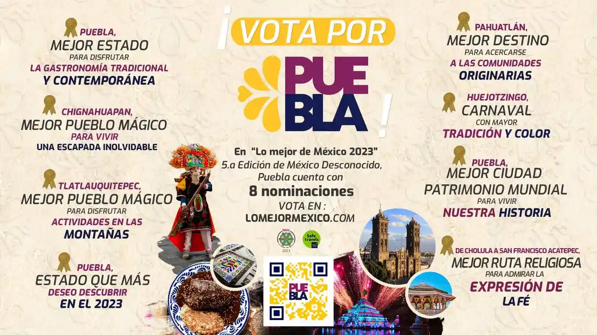 Puebla, nominado a los premios Lo mejor de México 2023