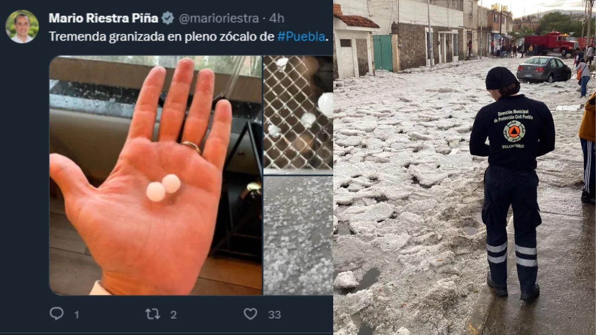 Tremenda granizada en Puebla