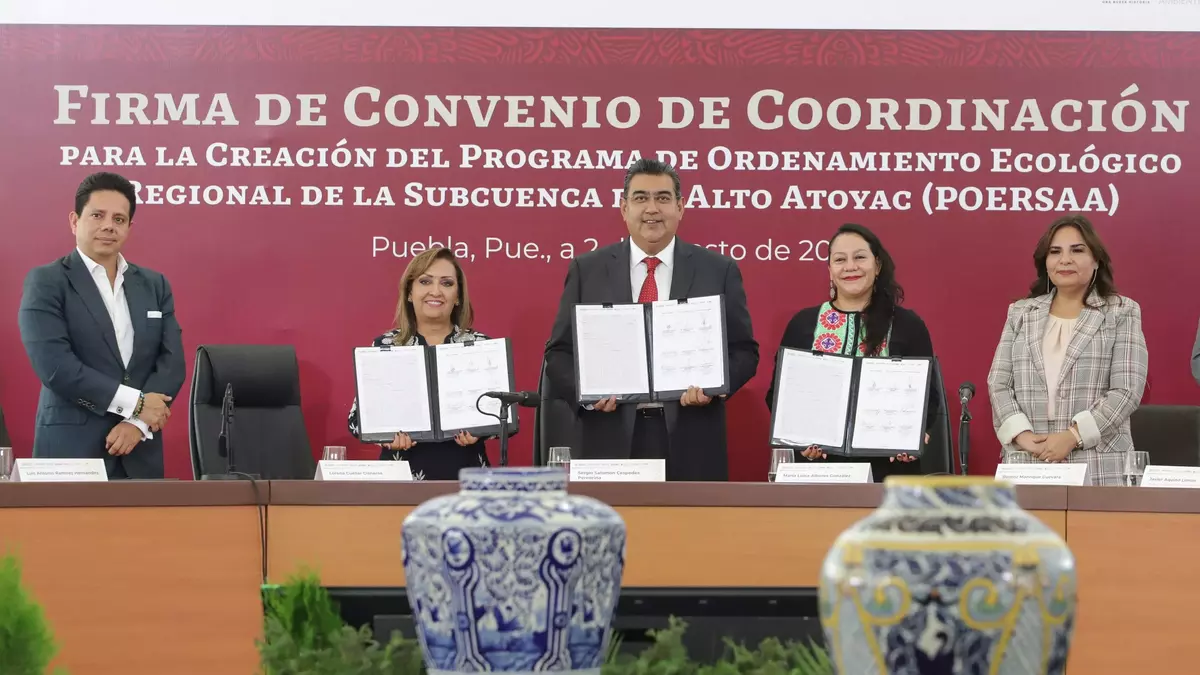 Puebla y Tlaxcala firman convenio a favor del Atoyac