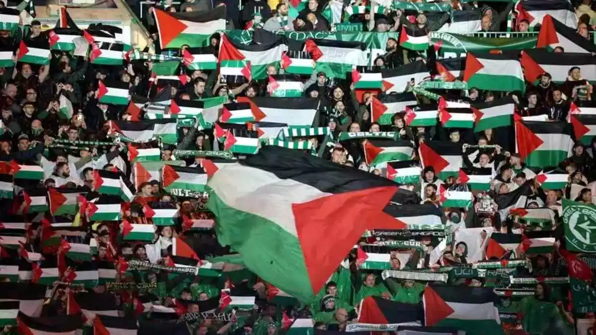 Celtic Park: Solidaridad con Palestina rompe reglas de la UEFA