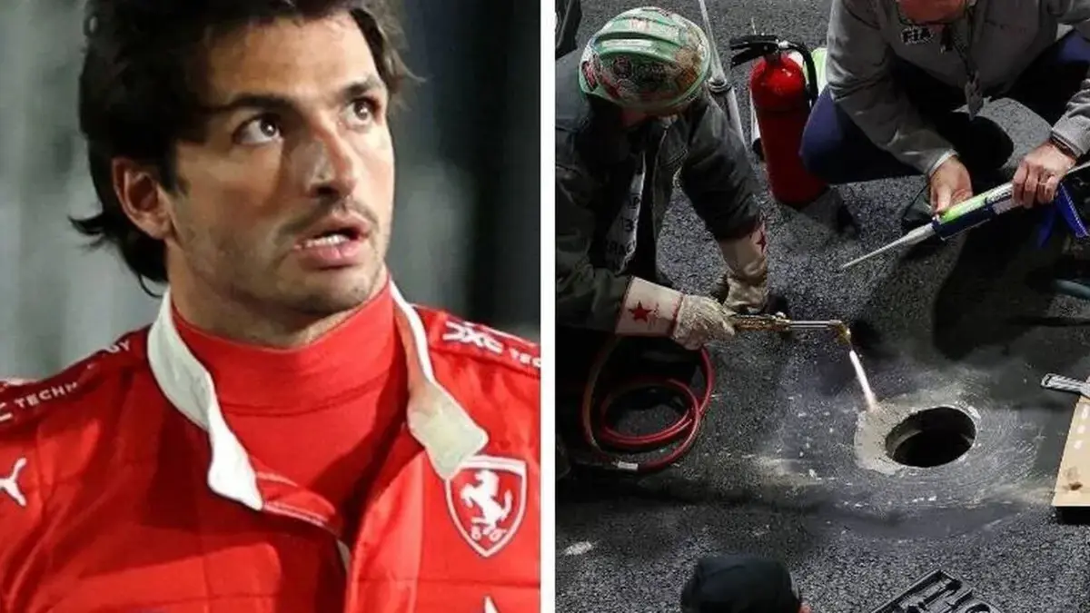 Carlos Sainz y su accidente con una alcantarilla en GP Las Vegas