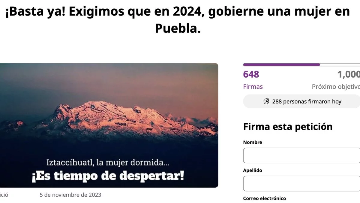 Inician petición en Change.org para pedir que partidos designen mujeres a la gubernatura en Puebla