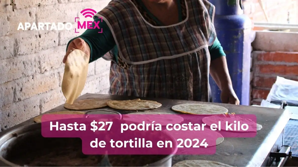 Precio de la tortilla de maíz por kilo podría alcanzar los $27 en 2024