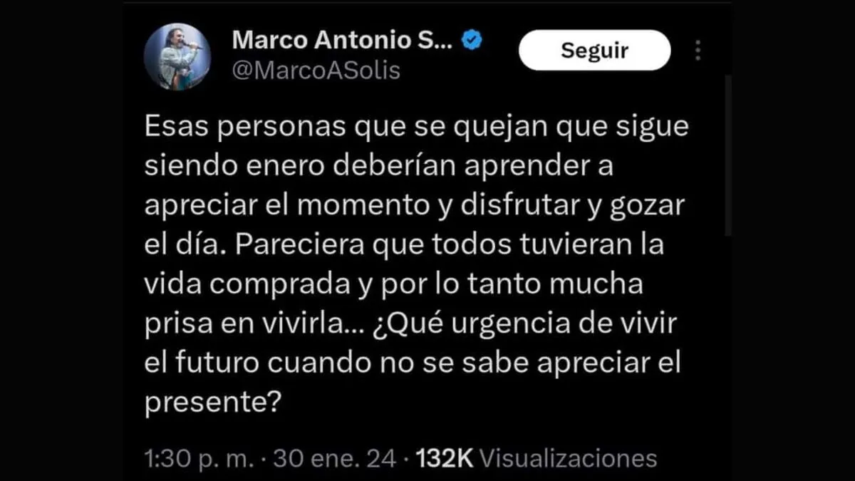 Marco Antonio Solís lanzó una crítica ¿contra quién?