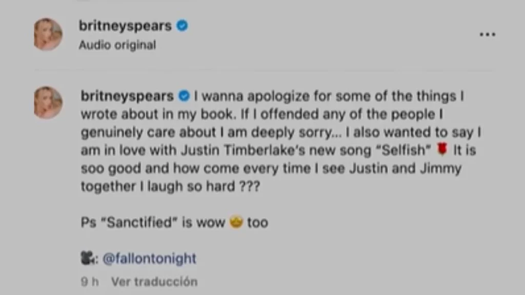 ¿Britney Spears se disculpó con Justin Timberlake?
