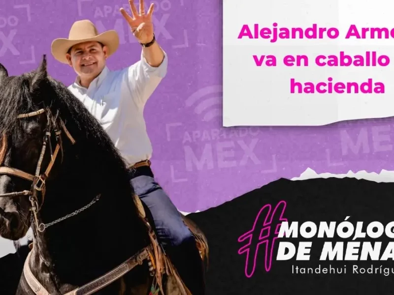 Alejandro Armenta va en caballo de hacienda