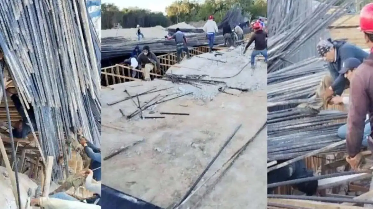 Se derrumba estructura del Tren Maya en Quintana Roo