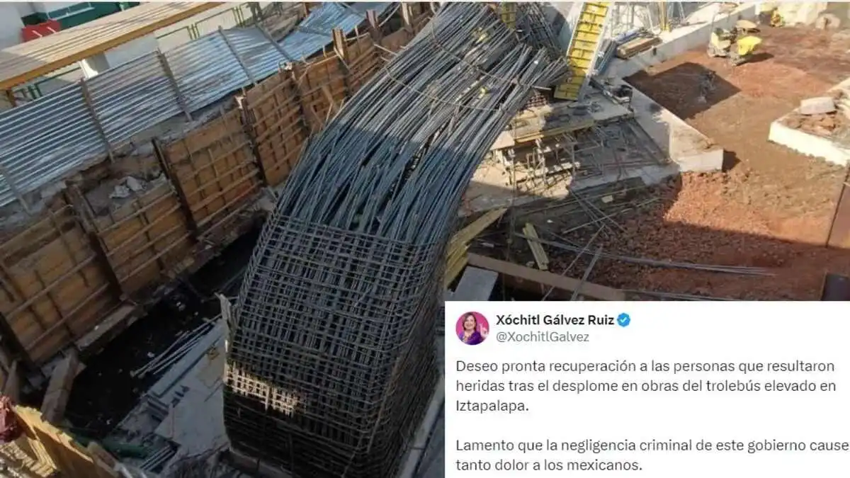 Xóchitl Gálvez lamenta desplome en obras del trolebús elevado