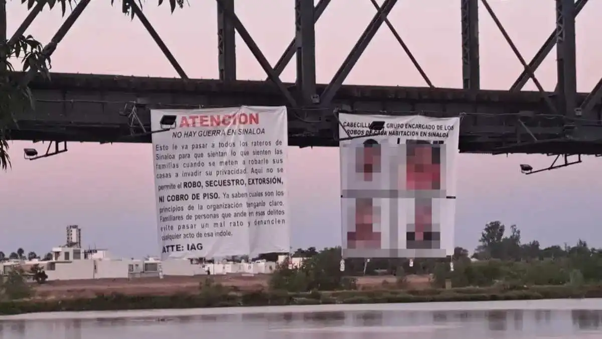 Aparecen "narcomantas" en Culiacán con mensaje directo: "No hay guerra en Sinaloa"