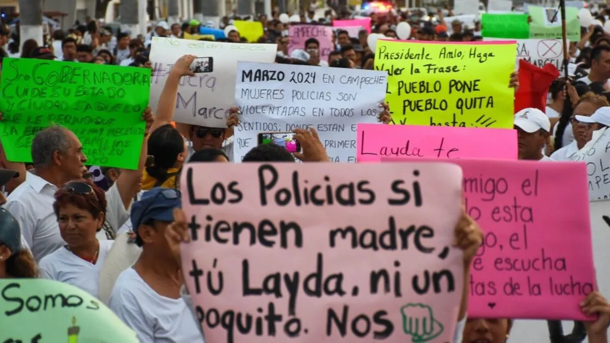 Protestan en Campeche para destituir a la gobernadora Layda Sansores