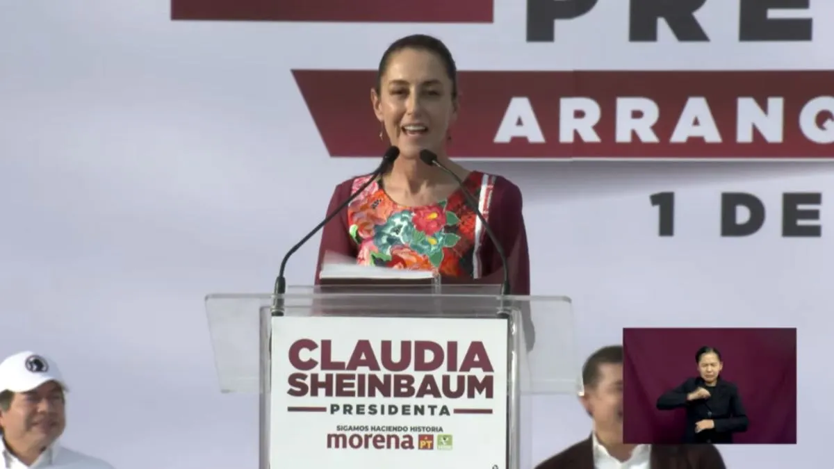 Claudia Sheinbaum inicia su campaña electoral en el Zócalo de CDMX