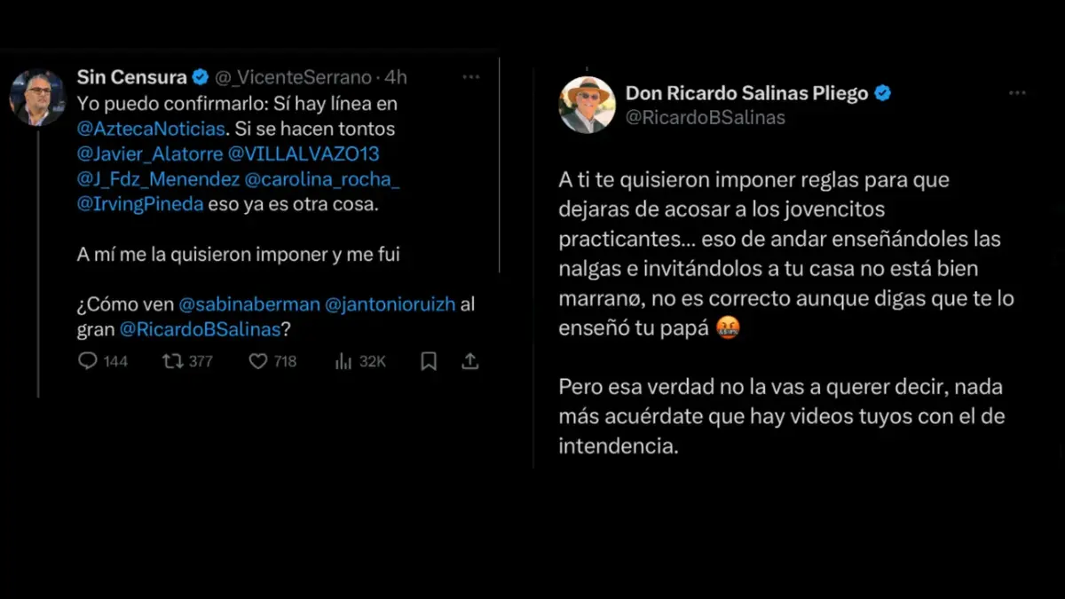 Ricardo Salinas acusa a Vicente Serrano de acosar jóvenes en TV Azteca